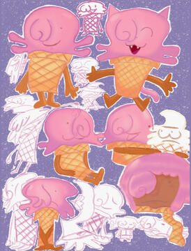 Cute icecream digital